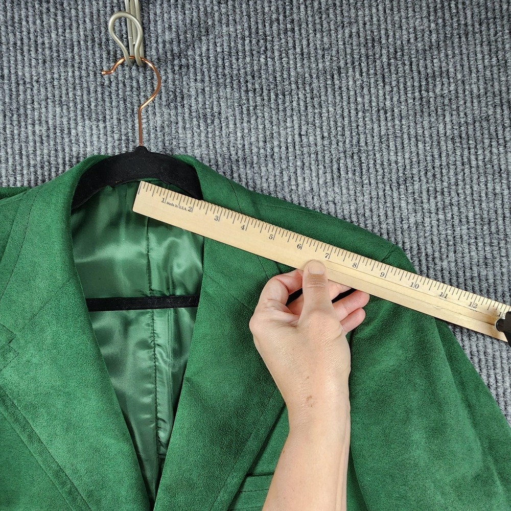 Vintage ClanHall Green Suede Leather Blazer Mens 44 Sport Coat Union Made in USA - Picture 7 of 16